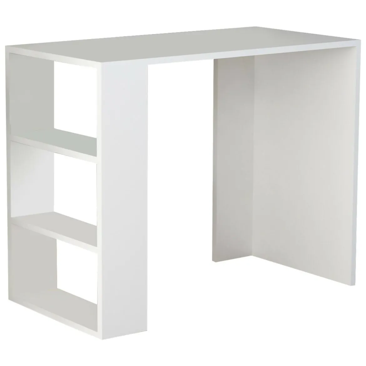 Scrivania lineare bianca 90x40cm con libreria - Riad