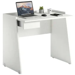 Scrivania lineare bianca 94x50cm con 1 cassetto - Imperatori