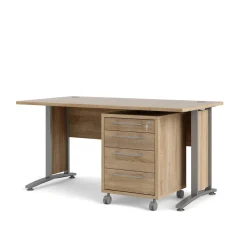Scrivania lineare grigia e quercia 150x80cm in legno - Ascorbato