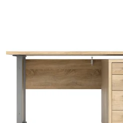 Scrivania lineare grigia e quercia 150x80cm in legno - Ascorbato