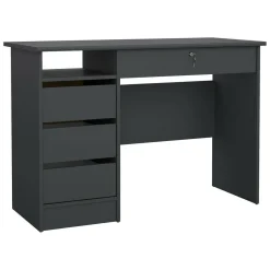 Scrivania lineare grigia 109x48cm con 3 cassetti - Franklin