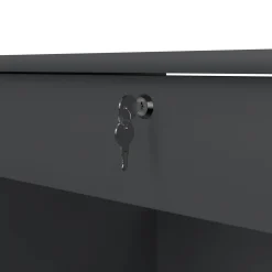 Scrivania lineare grigia 109x48cm con 3 cassetti - Franklin