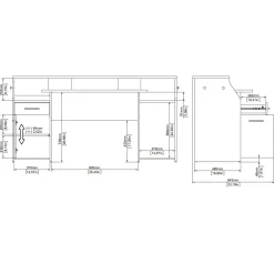 Scrivania lineare grigia 171x62cm con 1 cassetto - Zennithor