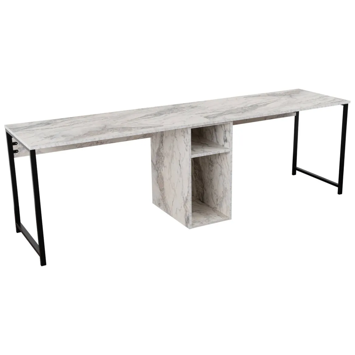Scrivania lineare marmo e nera 240x60cm - Violet