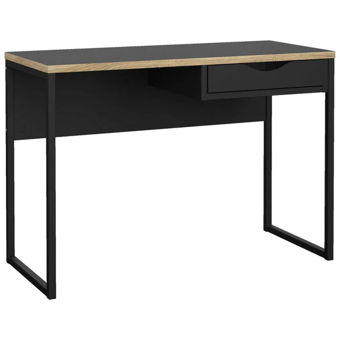 Scrivania lineare nera 110x48cm con 1 cassetto - Agave