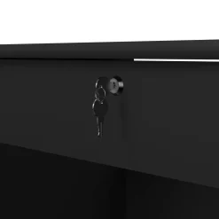 Scrivania lineare nera 109x48cm con 3 cassetti - Franklin