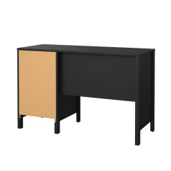 Scrivania lineare nera 120x48cm con 3 cassetti - Murjan