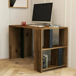Scrivania lineare noce e antracite 120x60cm - Bising