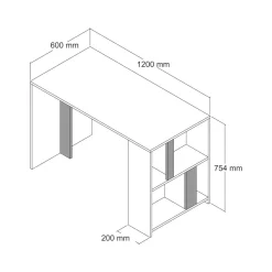 Scrivania lineare noce e antracite 120x60cm - Bising