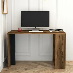Scrivania lineare noce e antracite 120x60cm - Bising