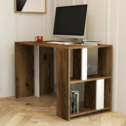 Scrivania lineare noce e bianca 120x60cm - Bising