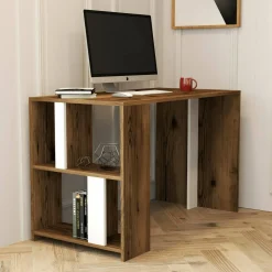 Scrivania lineare noce e bianca 120x60cm - Bising