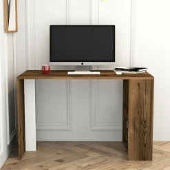Scrivania lineare noce e bianca 120x60cm - Bising