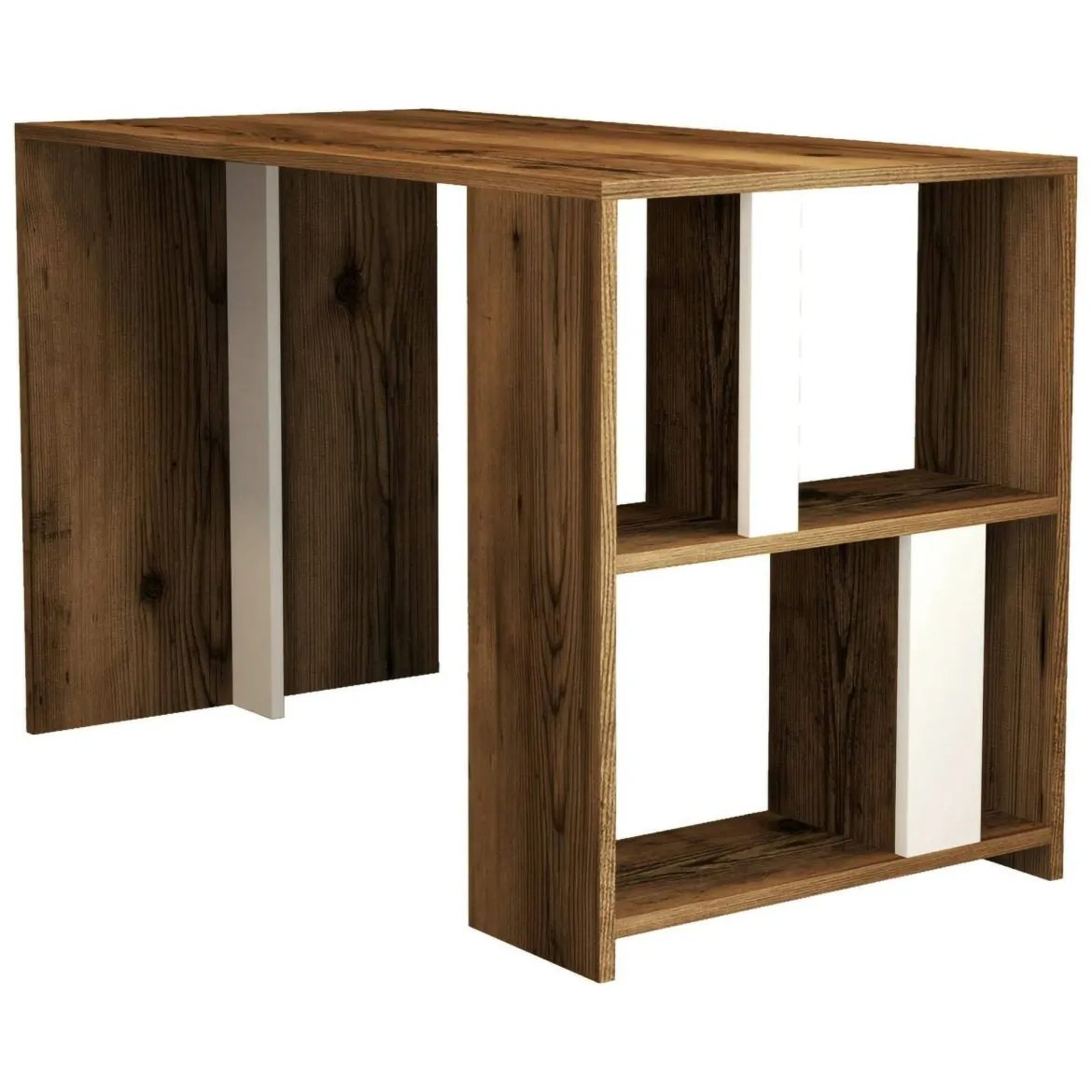Scrivania lineare noce e bianca 120x60cm - Bising