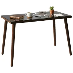 Scrivania lineare noce 110x60cm con piano in vetro - Melita