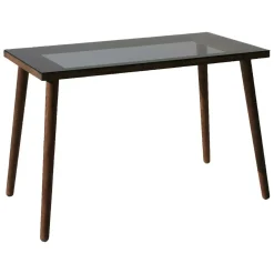 Scrivania lineare noce 110x60cm con piano in vetro - Melita
