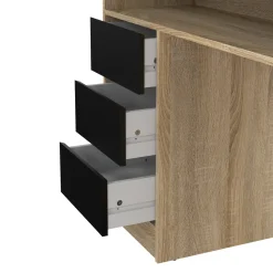 Scrivania lineare quercia e nera 139x60cm metallo - Grimilde