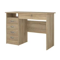 Scrivania lineare quercia 109x48cm con 4 cassetti - Amor