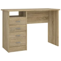 Scrivania lineare quercia 110x48cm con 4 cassetti - Appollo