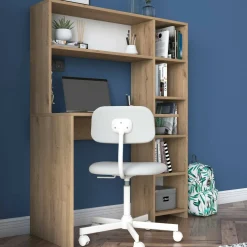 Scrivania lineare quercia 120x48cm con 3 cassetti - Andre
