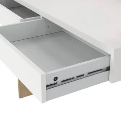 Scrivania lineare rovere e bianca 102x55cm con 2 cassetti - Antillo