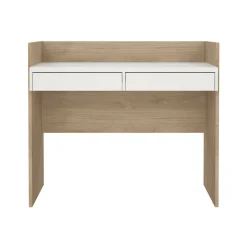 Scrivania lineare rovere e bianca 102x55cm con 2 cassetti - Antillo