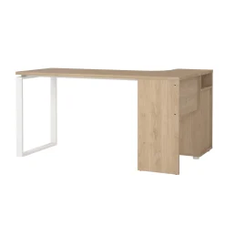 Scrivania lineare rovere e bianca 150x99cm in legno - Medard