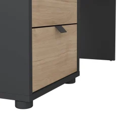 Scrivania lineare rovere e grigia 150x99cmper ufficio - Peipah