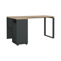 Scrivania lineare rovere e grigia 150x99cmper ufficio - Peipah