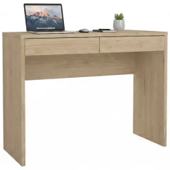 Scrivania lineare rovere 100x39cm con 2 cassetti - Acero