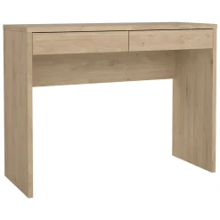 Scrivania lineare rovere 100x39cm con 2 cassetti - Acero