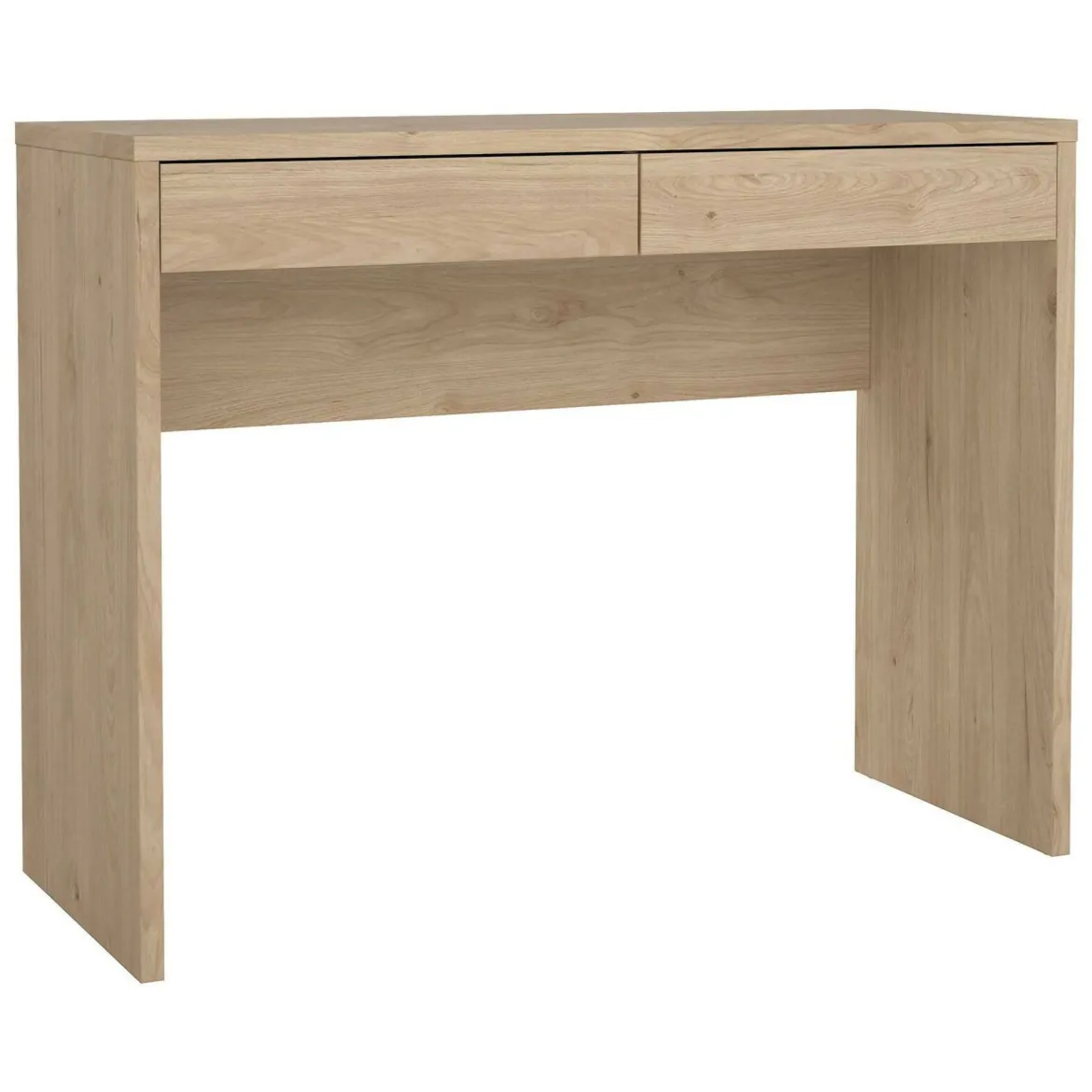 Scrivania lineare rovere 100x39cm con 2 cassetti - Acero