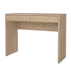 Scrivania lineare rovere 100x39cm con 2 cassetti - Acero