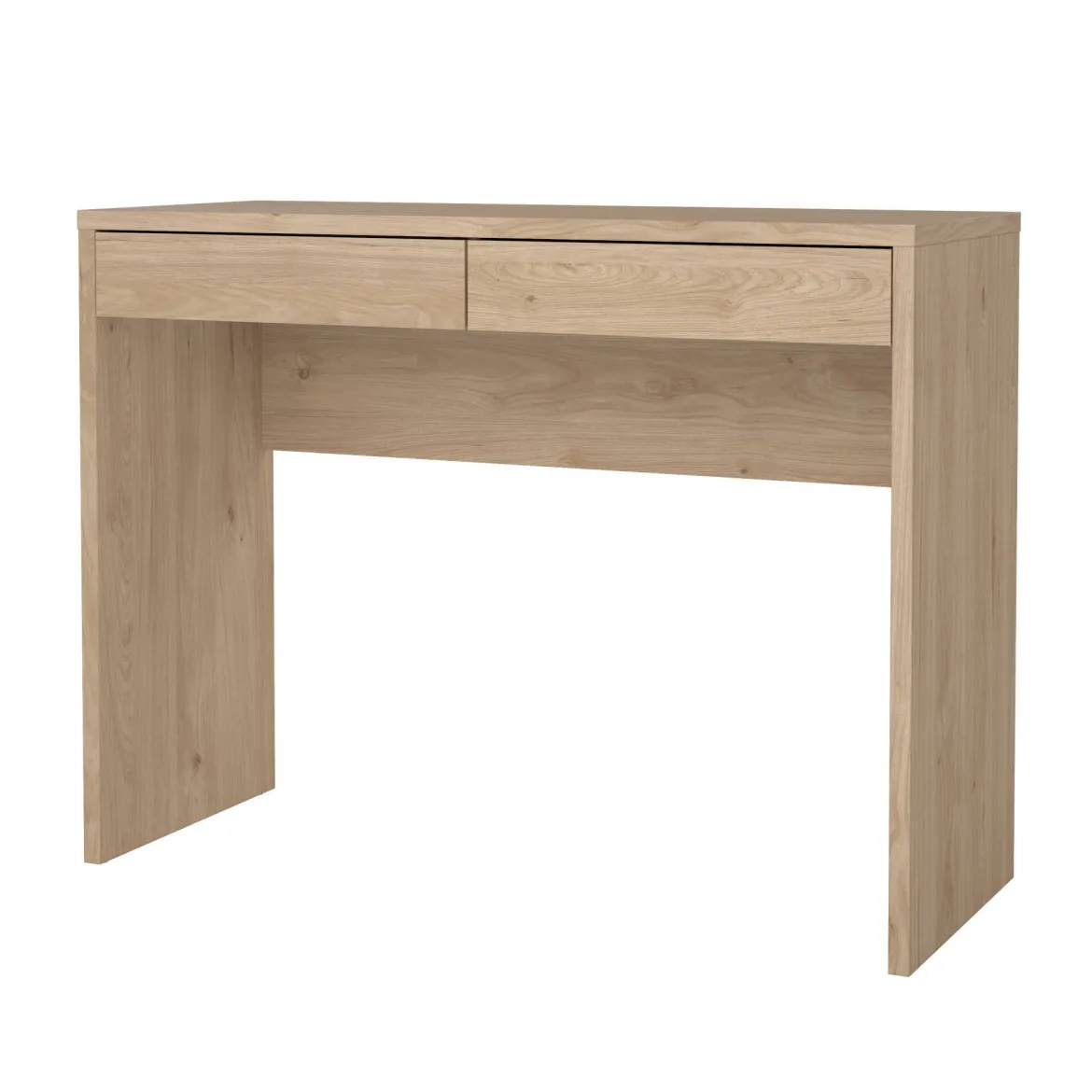 Scrivania lineare rovere 100x39cm con 2 cassetti - Acero