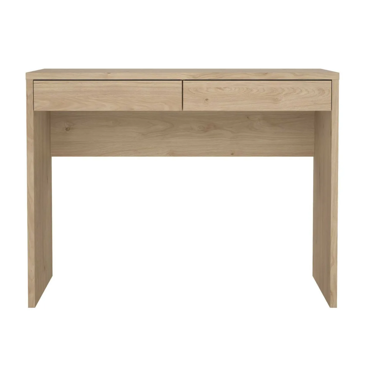 Scrivania lineare rovere 100x39cm con 2 cassetti - Acero