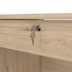 Scrivania lineare rovere 109x48cm con 3 cassetti - Franklin