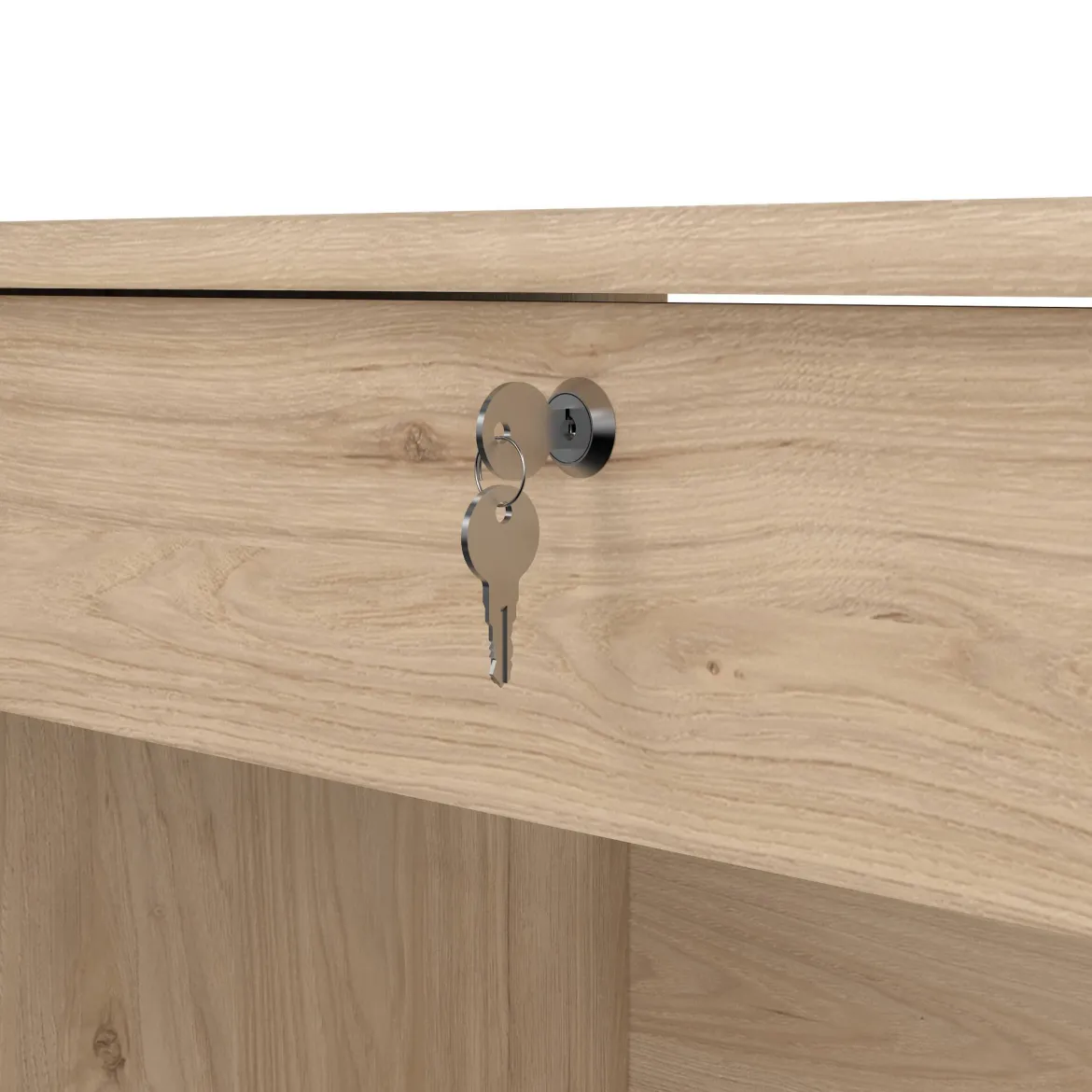 Scrivania lineare rovere 109x48cm con 3 cassetti - Franklin