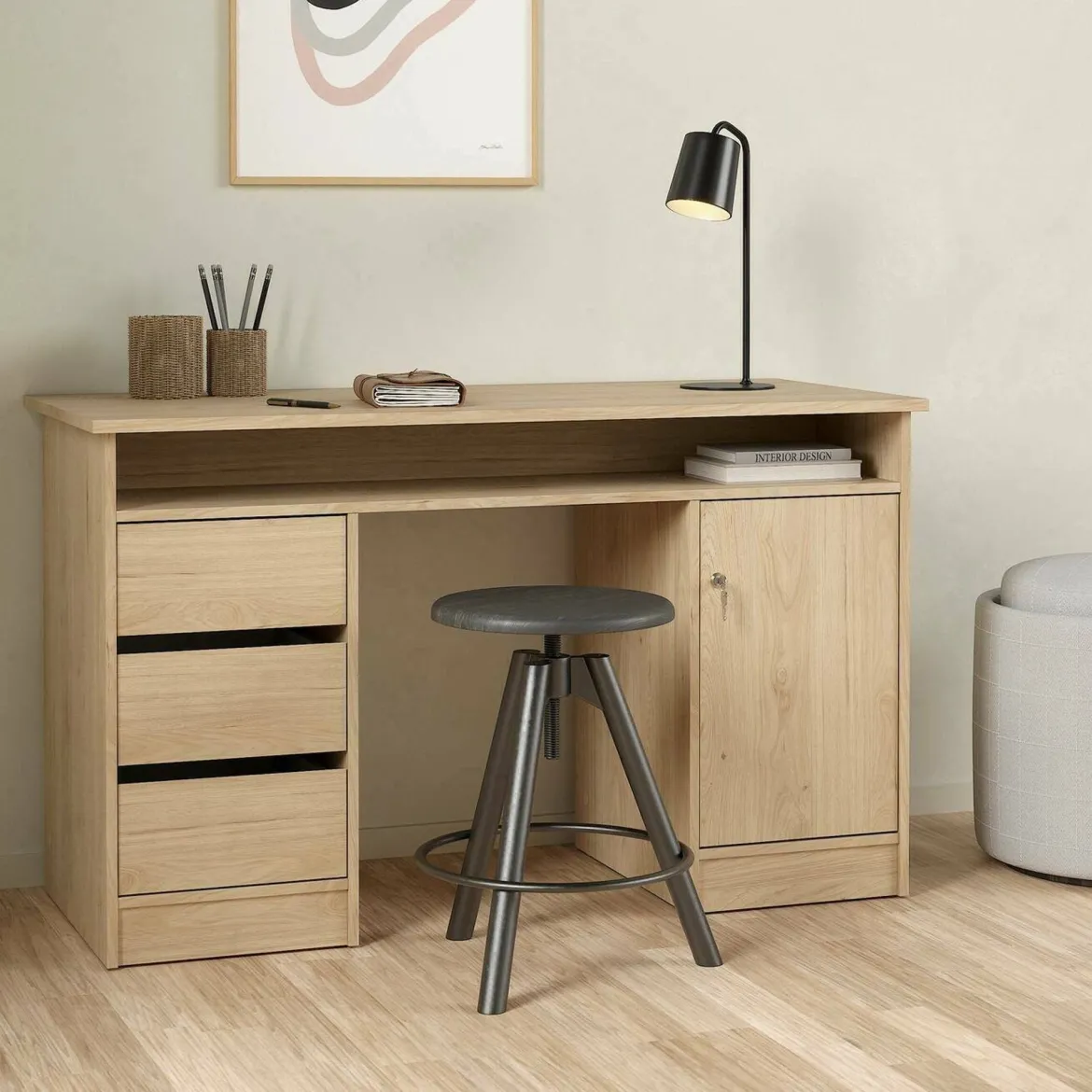Scrivania lineare rovere 140x60cm - Atemis