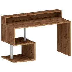Scrivania lineare rovere 140x60cm con supporto computer - Yemyin