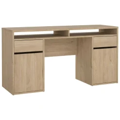 Scrivania lineare rovere 149x48cm con 2 cassetti - Leepi