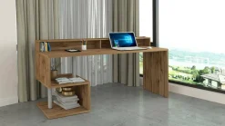 Scrivania lineare rovere 180x60cm con supporto computer - Arre