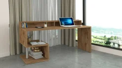 Scrivania lineare rovere 180x60cm con supporto computer - Arre