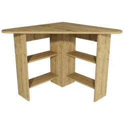 Scrivania Marrone Angolare 5 Ripiani 80x80x74h cm, 4 Vani - Panchia