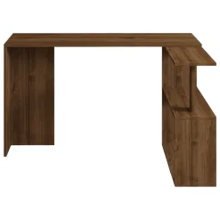 Scrivania Marrone Noce 3 Ripiani 3 Vani 90x50x70h cm, con Libreria - Cancello