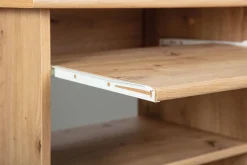 Scrivania Marrone Quercia un Vano Supporto pc 80x50x75h cm, Materiale Piano in Legno Massello - Mezzo
