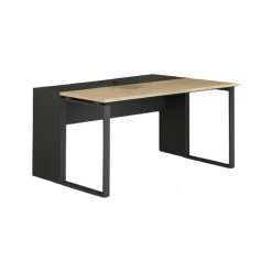 Scrivania Marrone Rovere Grigio Materiale Piano in Legno Nobilitato Sfumatura Colore Struttura Rovere 150x100x76h cm, Sfumatura Colore Ripiano Rovere