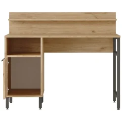 Scrivania Marrone Rovere Nero Antracite 6 Ripiani 7 Vani 160x55x90h cm, Colore Ripiano Marrone - Sedico