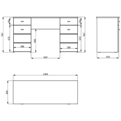 Scrivania Marrone Rovere Nodi 2 Ripiani 2 Ante 72x47x79h cm, Armadio Multiuso Richiudibile - Keylon