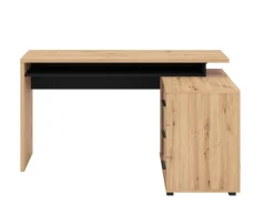 Scrivania Marrone Rovere Nodi Nero Antracite 3 Ripiani 4 Vani 90x52x149h cm, Colore Ripiano Marrone - Nicotera