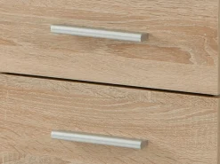 Scrivania Marrone Rovere 2 Ripiani 4 Cassetti 135x50x75.5h cm, 2 Vani - Flaminio